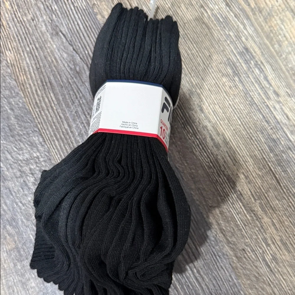 10 pair Fila WoMen's Black and Gray Athletic Socks